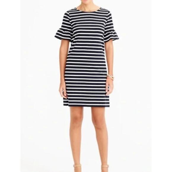 NWT J Crew Bell Sleeve Striped Dress XS - Picture 1 of 5